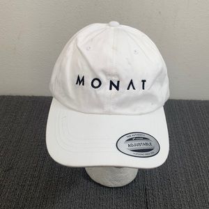 Monat Baseball Hat Adjustable White Black Embroidered Strapback Cap Yupoong